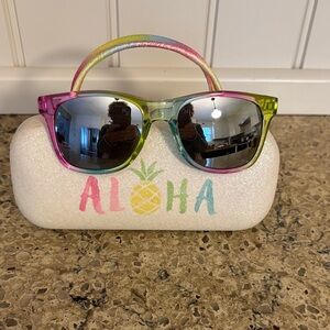 NWIT Tommy Bahama Kids Sunglasses with Case - Pink and Green